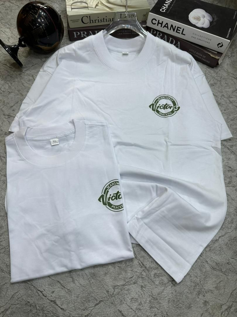 White 'Victory Peace Club' Emblem T-Shirt