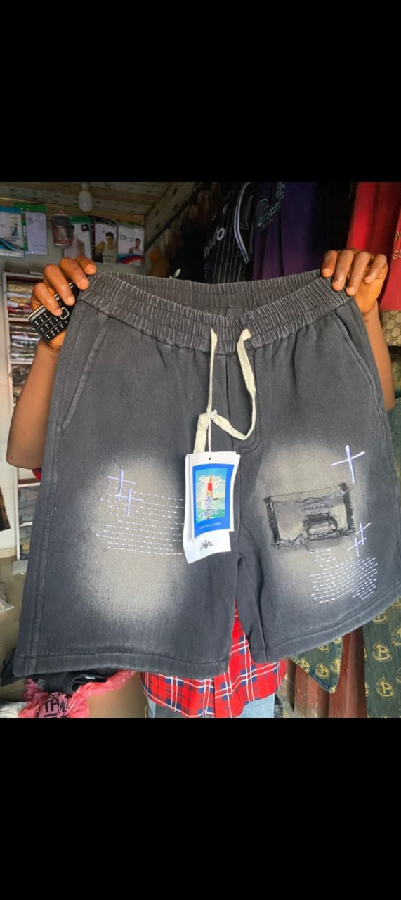 Black Washed Drawstring Shorts