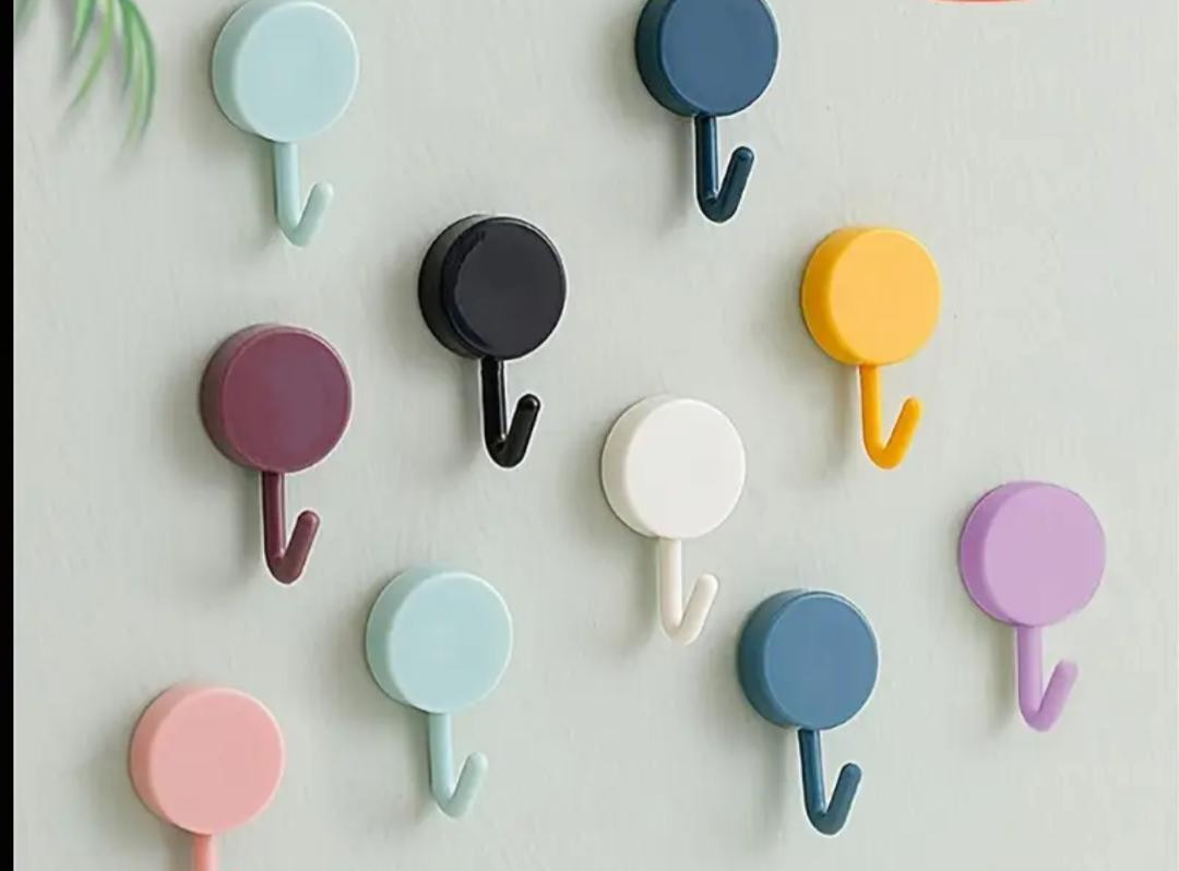 Adhesive wall hooks