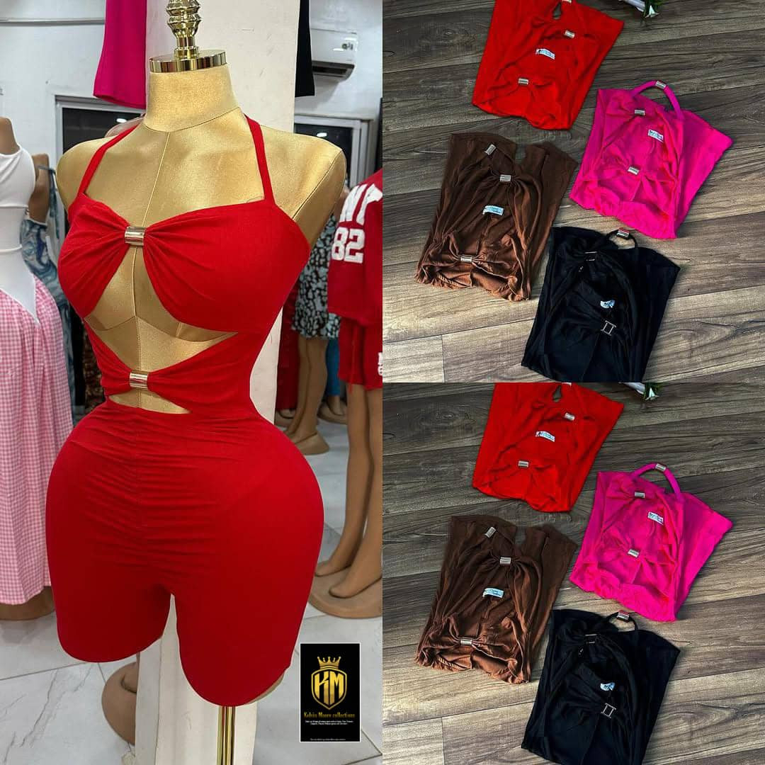 Tie-Front Cutout Bodysuit