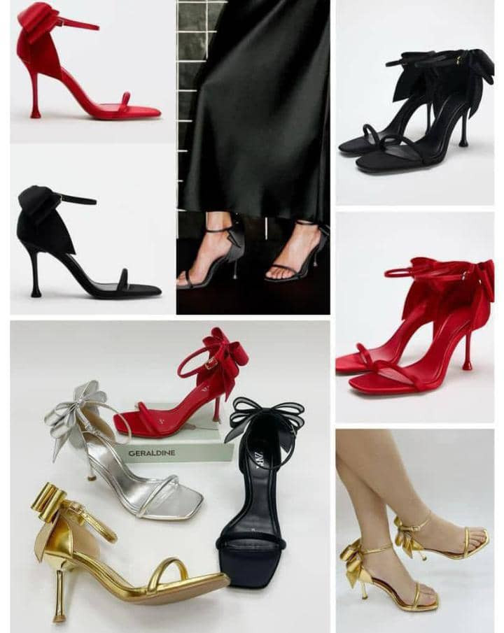 High-Heel Bow Detail Sandals