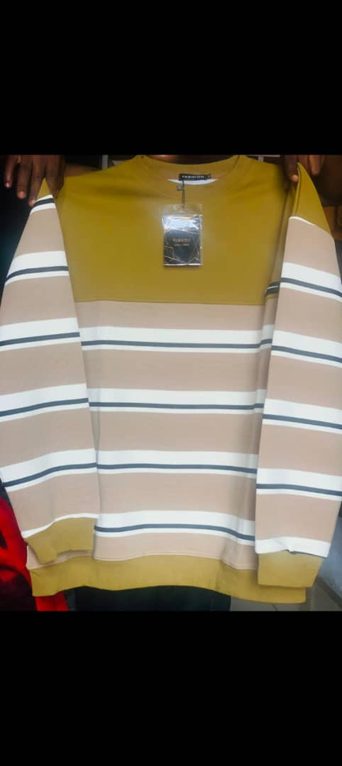 Striped Mustard & Beige Sweatshirt